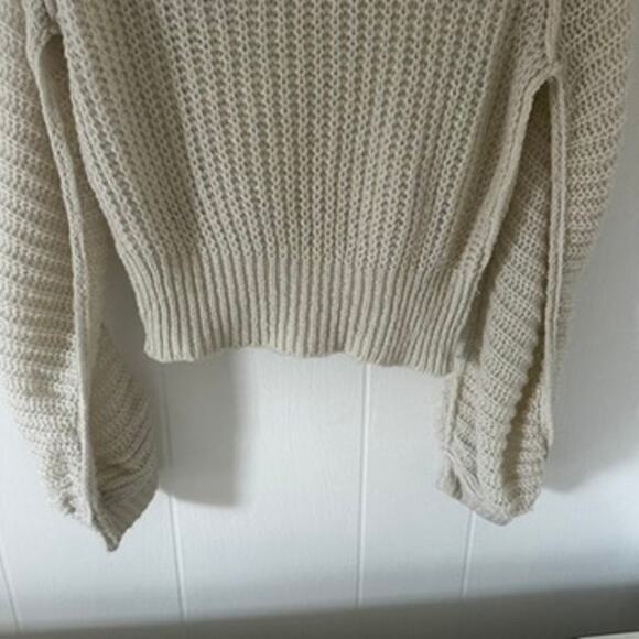 Free People Cowl Neck Turtle Neck Ivory Soft Sweater - Picture 6 of 13